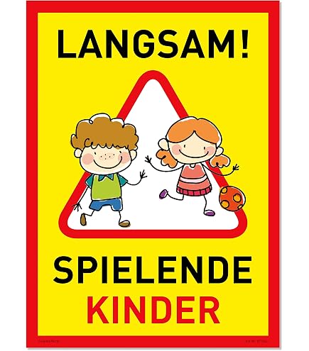HB-Druck Hinweisschild Spielstr Schrittfahren Achtung Kinder Ende Wetterfest Stabil Uv Bestaendig Kratzfest S0te5005