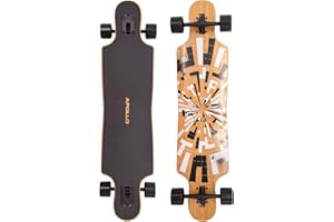 Apollo Longboard édition spéciale Board Complet y Inclus Outil en Forme de T, avec roulements à Billes ABEC High Speed, Drop-Through Freeride Skaten Cruiser Boards