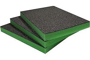 Shadow Foam Easy Peel (600mm x 420mm) | espuma personalizable para organizar cajas de herramientas (Paquete de tres (Profundidad de 50mm), Negro sobre verde)