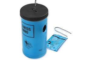 SWISSINNO Outdoor Fly Trap i including Food Bait - Non-toxic, Reusable, Environmentally Friendly. Safe for children and pets. Made in EU. 1 x Trap