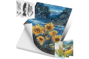 AiQInu Carta per Acquerelli, 300 g/m², 30 Fogli 12.7cm *17.8cm Watercolor Paper, Per Acquerello, Album Da Disegno Professionale, Carta Per Acquerello, Ideale Per Pittura E Disegno Con Acquarello