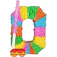 Fax Potato Number 0 Pinata Set with Stick & Blindfold - Pink Stick - Mexican Kids Girls Boys Birthday Large Party Parties Games Decorations Kit
