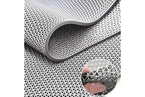 Suuiwau Drainage Non Slip floor Mat 0.9x5m Commercial Floor Mat 5.5mm Thick PVC Drainage Mat Bathroom Pool Floor Mat Mesh Hollow Door Mat Roll for Swimming Restaurant Kitchen Bars Patio Wet Area, Grey