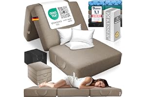KESSER® Hopfällbar madrass 90 x 200 x 15 cm gästmadrass 3-faldig vikbar till sittpall, vikmadrass, skum 25 kg/m³, extra tjock