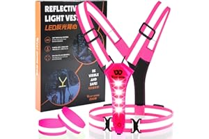 ICOCOPRO Gilet de sécurité LED Vélo Gilet réfléchissant丨Veste de Course Gilet Lumineux pour Femmes Hommes enfants丨USB Rechargeable Gilet réfléchissant丨Lumière de Course Jogging Réflecteurs