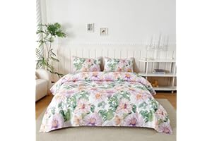 HOMEBLISS Zestaw pościeli 3 sztuki 120x190/200 cm, prześcieradło z mikrofibry szczotkowanej z nadrukiem 120, prześcieradło z gumką, fioletowe, 1 poszewka na poduszkę 50 x 80