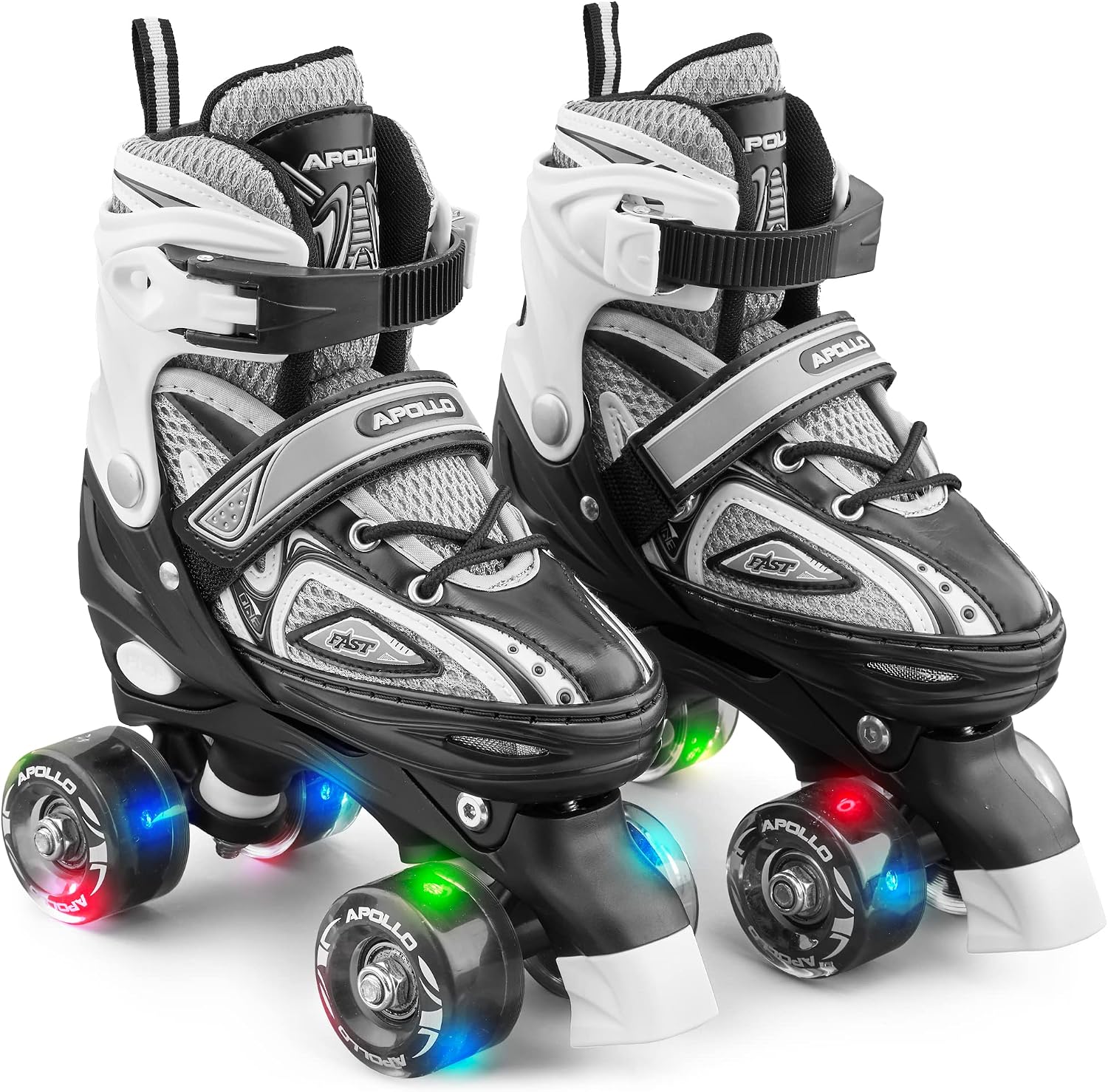 Apollo Patines 4 Ruedas Super Quad X Pro – Patines Quad para Niños y Adolescentes - Patines de Ruedas LED – Cómodos Patines Niña o Niño, Ideales para Principiantes