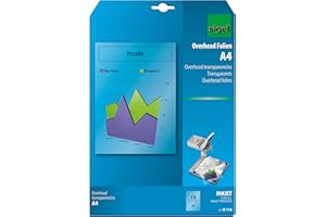 SIGEL If110 Lot de 10 Films Transparents pour Rétroprojecteur, 21 X 29,7 cm, pour Imprimantes Jet d'encre