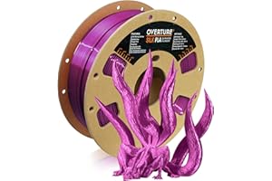 OVERTURE Silk PLA Filament PLA Silk 1.75mm Clog-Free Shiny 3D Printer Consumables, 1kg Spool (2.2lbs),Dimensional Accuracy +/- 0.05mm(Silk Rose Red)