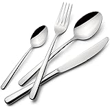 Lagostina Ambra, Set Posate per 6 Persone con 6 Forchette Tavola, 6 Coltelli Bistecca, 6 Cucchiai Tavola, 6 Cucchiaini Caffè,