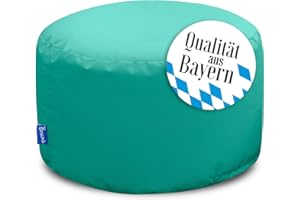 ‎BRUNI Bruni Pouf Sitzhocker L in Türkis – runder Sitzpouf, Indoor und Outdoor als Fußhocker, Yoga-Sitzkissen, Meditationskissen geeignet, in Deutschland gefertigt