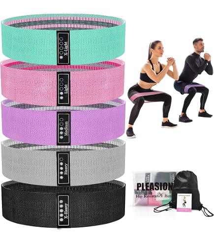 Kit De 3 Bandes De Résistance En Tissu Woobroo - Niveaux Léger/moyen/lourd - Pour Fitness, Yoga, Fessiers