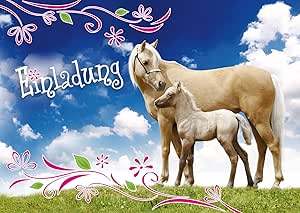 Edition Colibri Lot De 8 Cartes D Invitation Pour Anniversaire D Enfant Motif Chevaux Amazon Fr Cuisine Et Maison