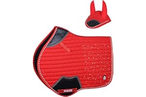 Gallop Shop Close Contact Saddle Pad / All-Purpose Design Rhinegold with Sparkle (Red, Cob/Pony)