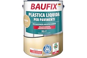 Baufix Pavimento di plastica liquida sabbia opaca, 5 litri, vernice per calcestruzzo e pavimento, vernice per calcestruzzo traspirante per interni ed esterni, per calcestruzzo/massetto/cemento