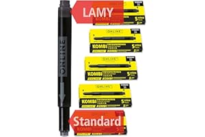 ONLINE 25x cartucce d'inchiostro per penna stilografica | colore nero | compatible con Lamy, Pelikan, Schneider | cartucce di ricambio lunghe | cancellabile