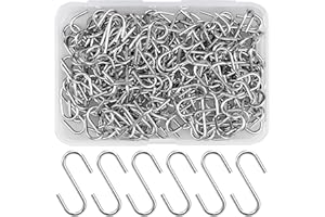150 Pièces Mini Crochets en S en Acier Inoxydable 20 x 8 mm S Crochets Connecteurs en Métal Cintres à Crochet en Forme S pour Bricolage, Bijoux Suspendus, Porte-Clés, Étiquettes, Artisanat DIY