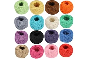 MCFANBE 400M Naturel Jute Ficelle Corde Chanvre Forte Corde Corde Épaisse Corde pour DIY Artisanat Maison Jardin Déco (16colors)