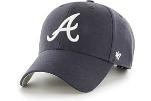 47 MLB Atlanta Braves MVP Unisex Baseball Cap Adjustable Soft Strap White Logo Colour Navy
