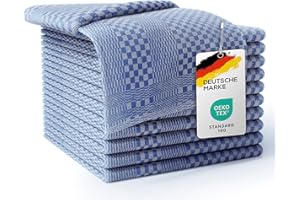 ‎LEFUNDA LEFUNDA® 10er Set Geschirrtücher - 100% Baumwolle Küchentücher, 220 GSM, Weiche, Super Saugfähige Geschirrhandtücher, Vollzwirn, 50x70cm (Blau, 10)