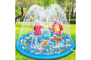 Chennyfun Splash Pad para Verano de 170 cm,Aspersor Juego de Salpicaduras y Salpicaduras Juegos de Agua para Actividades Familiares niños y niñas en Aire Libre Jardín Actividades Familiares Fiesta