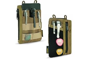 VIPERADE VE16 Small EDC Pouch Tool Organizer, Multifunction Small Tools Pouch with 7 Pockets, EDC Organizer for Men, Mini Pocket Organiser with Patches Area, Multitools Organiser bag