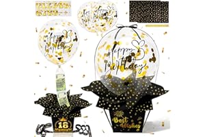 YeahBoom Geldgeschenke Geburtstag DIY Überraschungsbox mit Luftballons,Geldgeschenke Verpackung,Geld Geschenkverpackung für Ihre Familie, Kinder, Freunde,Luftballon Pull Up Geburtstag Geldgeschenk