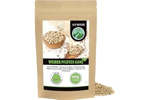 Alpi Nature Vitpeppar Hel 500g, Hela Vitpepparkorn, Hela Vita Pepparkorn för Matlagning