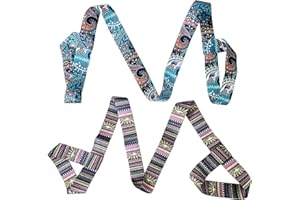 EHDWXVZM 2 Stück Yogamattengurte, Faltbare Yogamattengurte, Verstellbare Schlingen, Sportschlingen, Bunte Yogamattengurte
