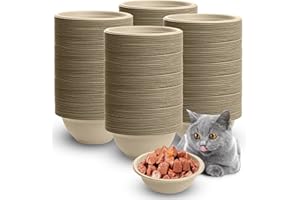 LLHQAMT Ciotole usa e getta per animali domestici, ciotole usa e getta ispessite per animali domestici, 100 ciotole usa e getta per gattini, cuccioli, cibo umido e secco (350 ml)