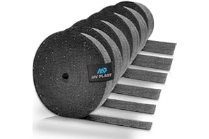 Terrassenpads Rollen 20 Meter -[ 1 Rolle - 20 Meter x 60mm x 3mm ]- Stärken 3mm 6mm 8mm 10mm 20mm | Unterleger aus Gummigranulat | Stabile Bautenschutz-Matte | Unterlage für WPC, Balkon | Stelzlager