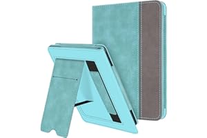 Fintie Etui do nowego Kindle (11. generacja - 2022) z 6-calowym wyświetlaczem - Kickstand etui ochronne z przegródką na karty, pasek na rękę i funkcją Auto Sleep/Wake, wygląd dżinsów turkusowy