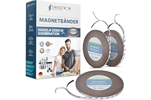 Smagnon® Magnetband selbstklebend mit hochwertigem 3M Kleber| ALLE Größen | Magnetklebestreifen | Fliegengitter Magnet | für Schulen, Präsentationen oder Beruf(Typ A + B Kombi, Breite 10mm)