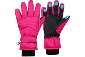 CityComfort Gants de Ski Enfant, Gant Chaud Imperméable pour Enfant Ado Fille 6-15 Ans, Gants Thermiques Écran Tactile Hiver Neige Ski Snowboard