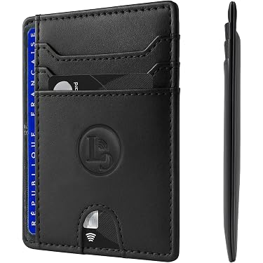 Portefeuille Homme Mini à Clip Noir - Porte-cartes RFID En Faux Cuir - Anti-démagnétisation