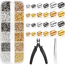 2250 Perline A Crimpare Miste, 6 Colori E 2 Misure (2mm E 2.5mm), In Rame, Per Gioielli Fai-da-Te, Con Contenitore - 3