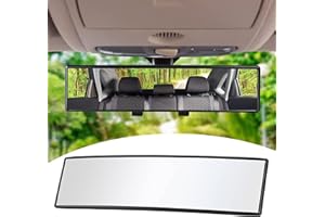 SAULMANN Auto Weitwinkel Auto Panorama Rückspiegel, [308 x 78mm] Universal zum Aufstecken, Blendschutz Auto Innenspiegel, gute Lösung für toten Winkel, für Autos, SUVs, LKWs (Klar)