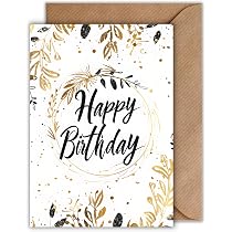 Elegante Geburtstagskarte 'Happy Birthday' – DIN A6 Mit Floralem Gold-Design Inkl. Umschlag