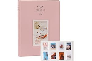 ZUIKAKU Mini-Fotoalbum mit 128 Fächern für Fuji Instax Mini 70 7s 8 8+ 9 11 25 50s 90, Polaroid Sofortbildkamera, Kodak Smile Printomatic Sofortbildkamera und Karten. (Rosa)