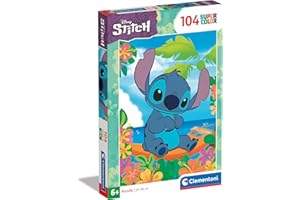 Clementoni Puzzle - Disney Stitch - Supercolor Puzzle Infantil De 104 Piezas, para Niños 6-8 Años, Desarrolla La Concentraciòn Mentàl Y La Logica, 25755