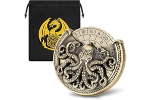 Keller & Weber Bronze Octopus D&D Dice Set, 7-in-1 Roulette Dice Spinner, Metal DND Wheel Dice Spiner, Fingertip Gyro