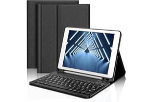 ‎JADEMALL JADEMALL iPad 9 Hülle mit Tastatur, 10.2 Zoll Hülle mit Tastatur für iPad 9/8/7 Generation 2021/2020/2018, Magnetische QWERTZ Bluetooth, Schwarz