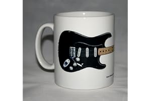 GEORGE MORGAN ILLUSTRATION Gitarre-Krug. David Gilmour Black Strat Gitarre Abbildung.