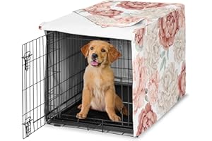 Sweet Jojo Designs 36in. Medium Dog Crate Cover (Pink Boho Floral) for Girls Pet Cage, Kennel Covers (Shabby Chic, Bohemian, Vintage, Garden, Watercolor, Flower, Nature, Elegant, Dusty Rose, Blush)