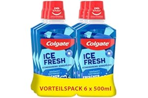‎COLGATE Colgate Ice Fresh Mouthwash 6 x 500 ml - for Instant & Lasting Freshness - Antibacterial Mouth and Teeth Cleaning without Alcohol** for Optimal Protection