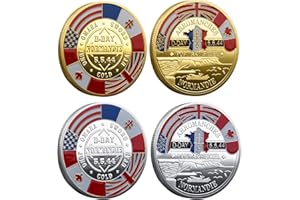 KOMSOUP Pièce De 80 Ans du Debarquement,Pièces De Monnaie du Jour D,D Day 80th Commemorative Coin,Pièces Commémoratives du 80e Anniversaire du Jour J pour Les Collectionneurs