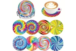 ELETIFFI Diamond Painting Posavasos Completo Kit Diamante Pintura Dibujos Corcho con Diamantes Cuadro Puzzle Pintar Punto De Cruz 5D Paisajes DIY Art Regalos Originales para Mujer Cumpleaños Cuadros