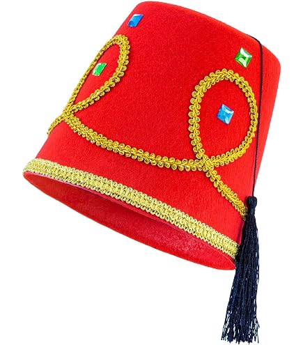 Grüner Fez-Hut Mit Goldener Quaste - Perfekt Für Orientalische Kostüme, Karneval, Mottopartys & Vereinsveranstaltungen