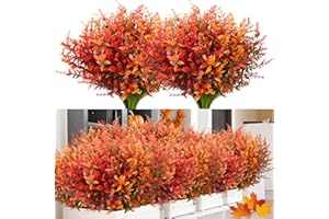 ‎KINISTY Kinisty Kunstblumen für Außen 12 Bündel Herbstblumen Lavendel Künstliche Blumen Herbstdeko Plastikblumen Herbststrauß für Outdoor Indoor Balkon Balkonkasten Blumenkasten