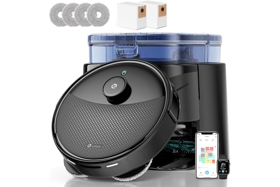 Lefant M3Max Robot Vacuum Cleaner with Mapping, 20000Pa, 3.2L Self Emptying, Laser dToF, PSD Avoidance, 210 Minutes, Mop Wash at 45°C and Drying, WiFi 2.4G/5G, Alexa/APP